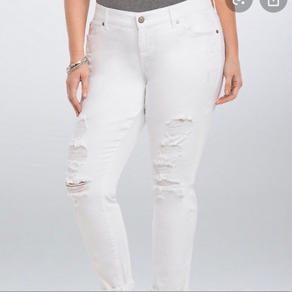 torrid Denim - Torrid White Distressed Jeans Size 14